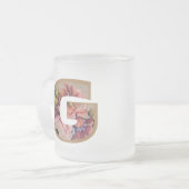 Rustikales Blumeninitial G Monogramm Mattglastasse (Vorderseite Links)