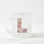 Rustikales Blumeninitial L Monogramm Mattglastasse (Links)