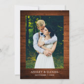 Rustikales Blumenjar Lights Kalligrafie Foto Hochz Einladung (Rückseite)