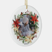 Rustikales Blumenkranz-Foto mit Jahr Keramik Ornament (Rechts)