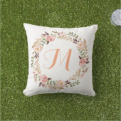 Rustikales Blumenkraut Monogramm Kissen (Golfball-Marker)