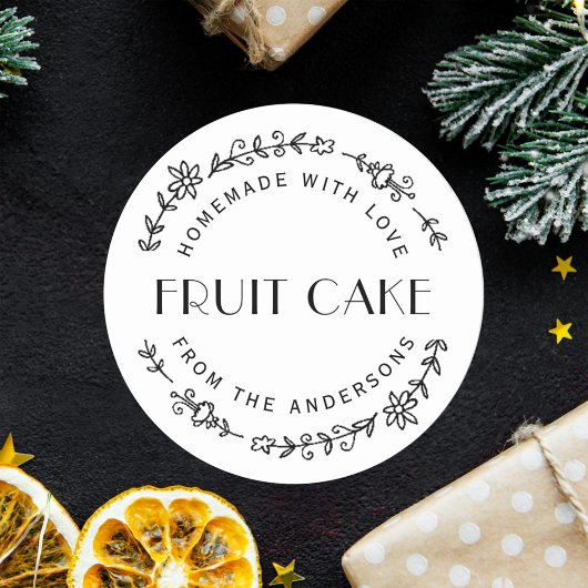 Rustikales Blumenkraut Runder Aufkleber