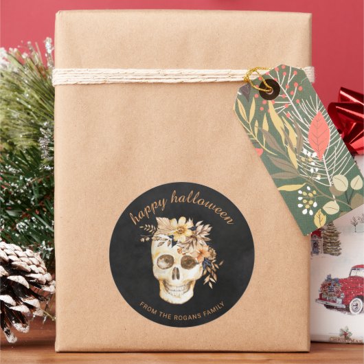 Rustikales Blumenkronenhaupsplatz Runder Aufkleber (Feiertag)