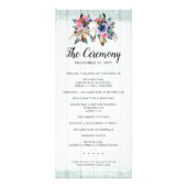 Rustikales Blumenkuh Skull Boho Chic Hochzeitsprog Werbekarte (Vorne)