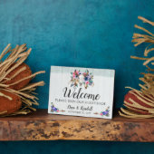 Rustikales Blumenkuh Skull Boho Hochzeitssymbol Fotoplatte (Seite)