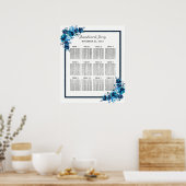 Rustikales Blumenland Hochzeitsdiagramm Poster (Küche)