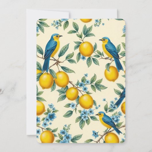 Rustikales Blumenlemon & Bluebird-Brautparty Einladung (Rückseite)