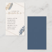 Rustikales Blumenmeer Blaues Brautparty Rezept Begleitkarte (Vorne/Hinten)