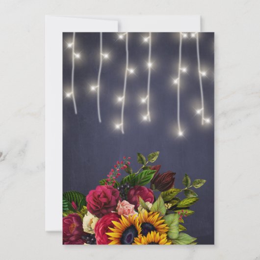 Rustikales Blumenmeer bordeauxfarbenes Winterpaar  Einladung (Rückseite)