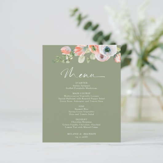 Rustikales Blumenmenü (Stehend Vorderseite)