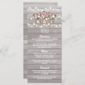 Rustikales Blumenmenü Menükarte (Vorne/Hinten)