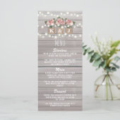 Rustikales Blumenmenü Menükarte (Stehend Vorderseite)