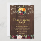 Rustikales Blumenmoor-Erntedank Einladung (Vorderseite)