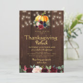 Rustikales Blumenmoor-Erntedank Einladung (Stehend Vorderseite)