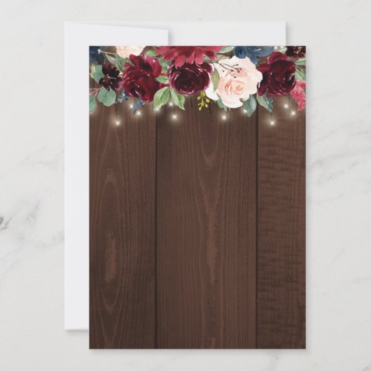 Rustikales Blumenmoor-Erntedank Einladung (Rückseite)