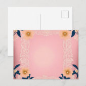 Rustikales Blumenmuster auf hellrosa Hintergrund Postkarte (Vorne/Hinten)