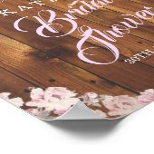 Rustikales Blumenmuster-Brautparty Poster (Ecke)