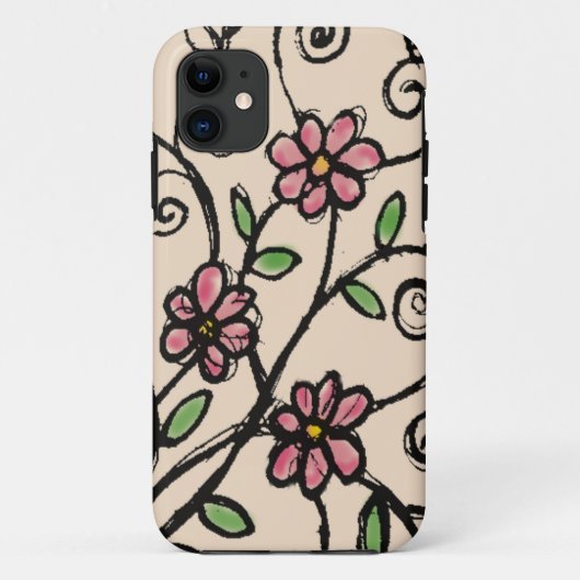 Rustikales Blumenmuster Case-Mate iPhone Hülle (Rückseite)