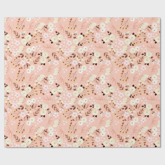 Rustikales Blumenmuster im Wasser Geschenkpapier (Flach)