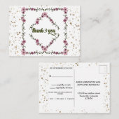 Rustikales Blumenmuster Moderne Schrift, Postkad Begleitkarte (Vorne/Hinten)