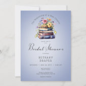 Rustikales Blumenmuster Neues Kapitel beginnt Blau Einladung (Vorderseite)