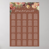 Rustikales Blumenmuster XL Hochzeitstabelle Poster (Vorne)