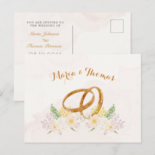 Rustikales Blumenpärchen Postkarte (Vorne/Hinten)