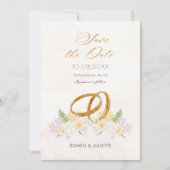 Rustikales Blumenpärchen Save The Date (Vorderseite)