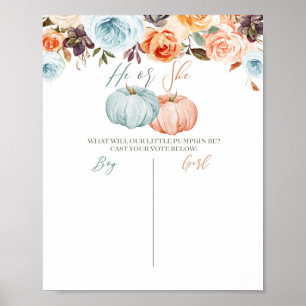 Rustikales Blumenpumpen-Minze und Peach Voster-Pos Poster