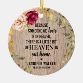 Rustikales Blumenreath Foto Weihnachten Keramik Ornament (Vorne)