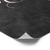 Rustikales Blumenrosa Brautparty Begrüßungszeichen Poster (Ecke)