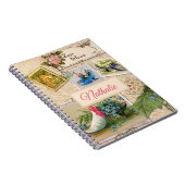 Rustikales, blumenrosa Scrapbook Notizblock (Rechte Seite)