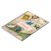 Rustikales, blumenrosa Scrapbook Notizblock (Linke Seite)