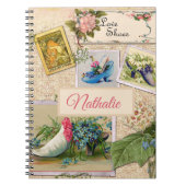 Rustikales, blumenrosa Scrapbook Notizblock (Vorderseite)