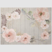 Rustikales Blumenrot Rosa Boho Wasserfarbenwald Seidenpapier (Vorderseite)