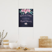 Rustikales Blumenschiff Brautparty Begrüßungszeich Poster (Küche)