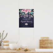 Rustikales Blumenschiff Brautparty Begrüßungszeich Poster (Küche)