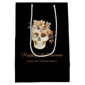 Rustikales Blumenschmuck Halloween Mittlere Geschenktüte (Rückseite)