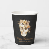 Rustikales Blumenschmuck Halloween Pappbecher (Rückseite)