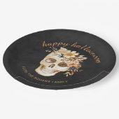 Rustikales Blumenschmuck Halloween Pappteller (Schrägansicht)
