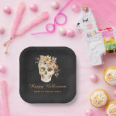 Rustikales Blumenschmuck Halloween Pappteller (Party)