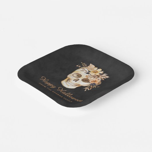 Rustikales Blumenschmuck Halloween Pappteller (Gewinkelt)