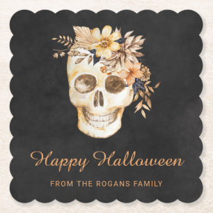 Rustikales Blumenschmuck Halloween Untersetzer