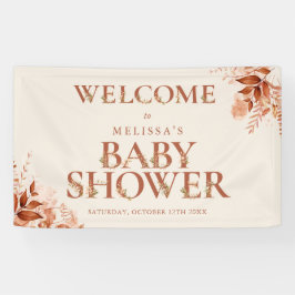 Rustikales Blumenschreiben Fall Babydusche Begrüßu Banner