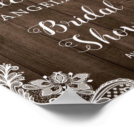 Rustikales Blumenstrauß-Brautparty Poster (Ecke)