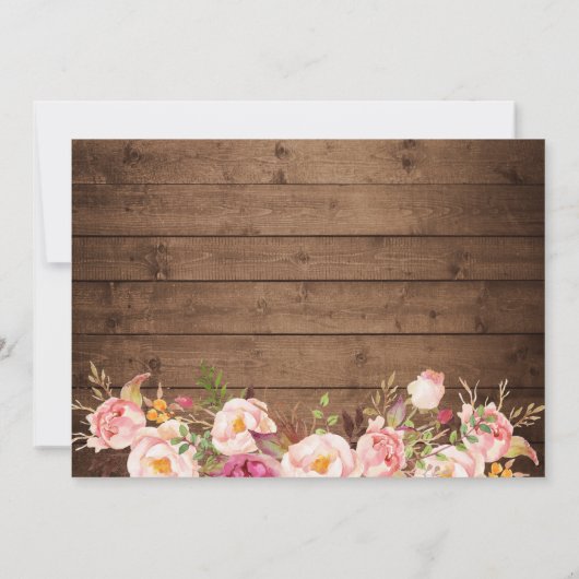 Rustikales Blumenstrauß-Foto Save the Date (Rückseite)