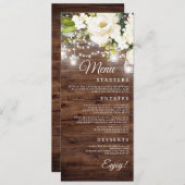 Rustikales Blumenstrauß-Menü zum Hochzeitsessen Menükarte (Vorne/Hinten)