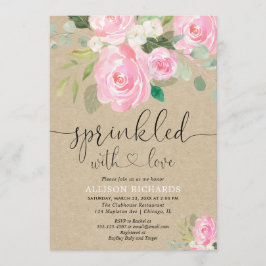 Rustikales Blumenstrauß, rosa Girl Einladung