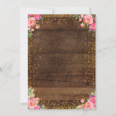 Rustikales Blumentaufe-Einladungs-Mädchen Einladung (Rückseite)