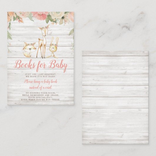 Rustikales Blumenwaldtierbuch Begleitkarte (Vorne/Hinten)